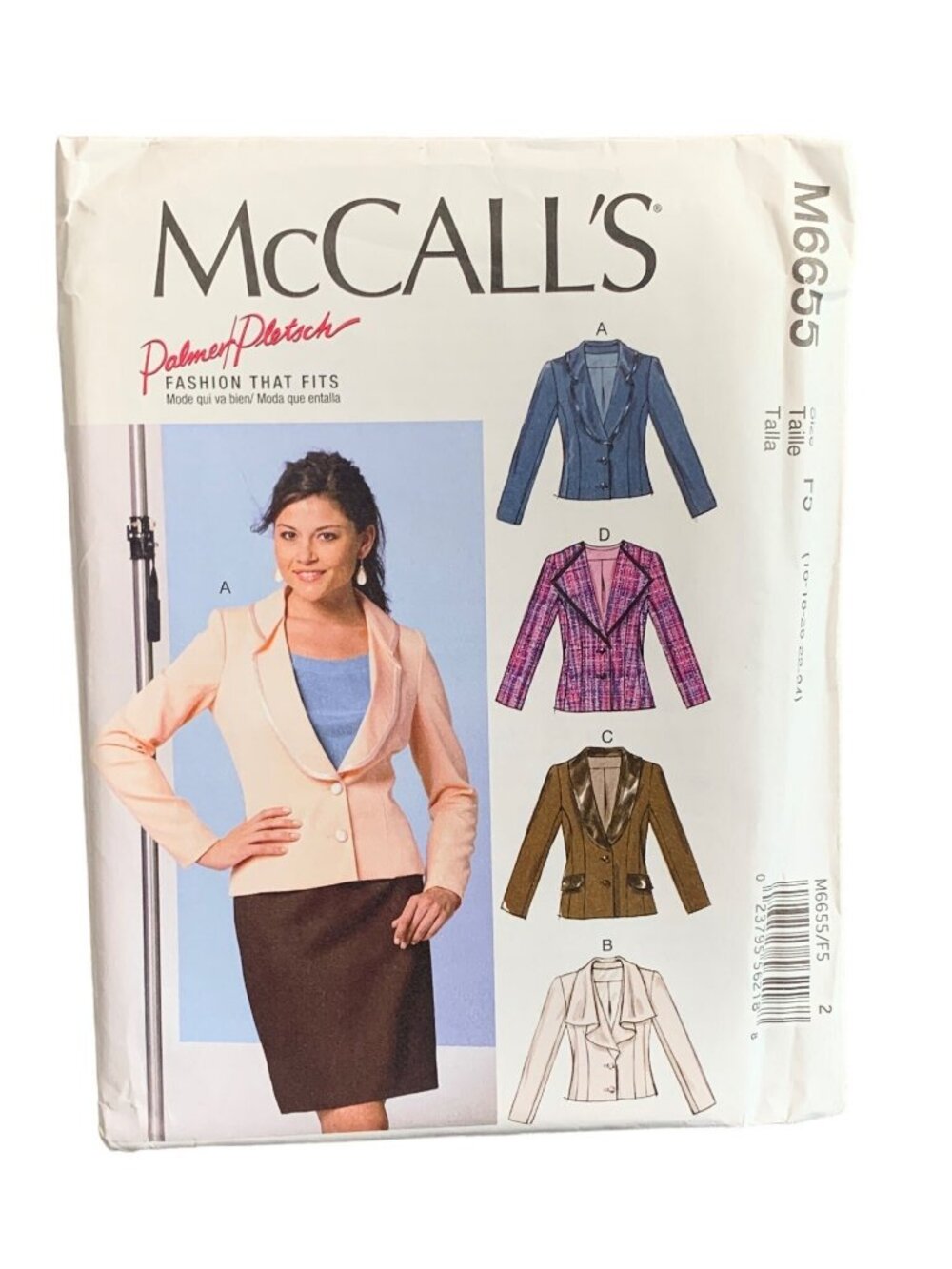 McCalls M6655 Womens Jacket Sewing Pattern Size 16-18-20-22-24 Uncut